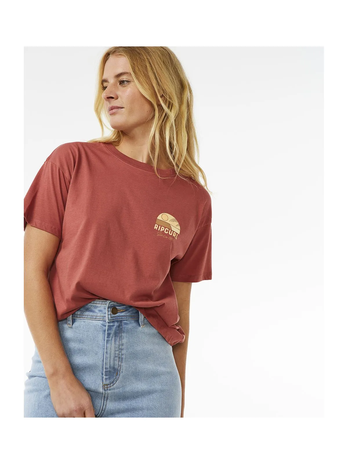 Koszulka RIP CURL Line Up Relaxed Tee czerwony