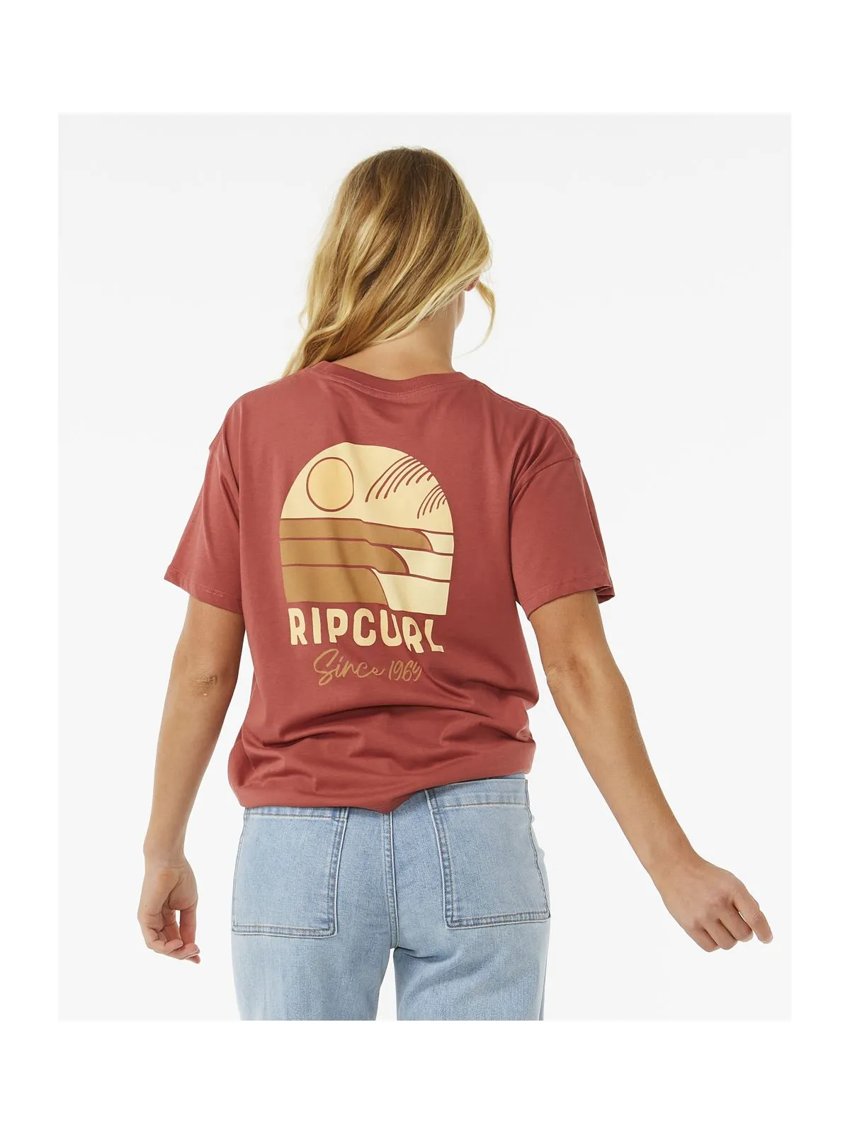 Koszulka RIP CURL Line Up Relaxed Tee czerwony