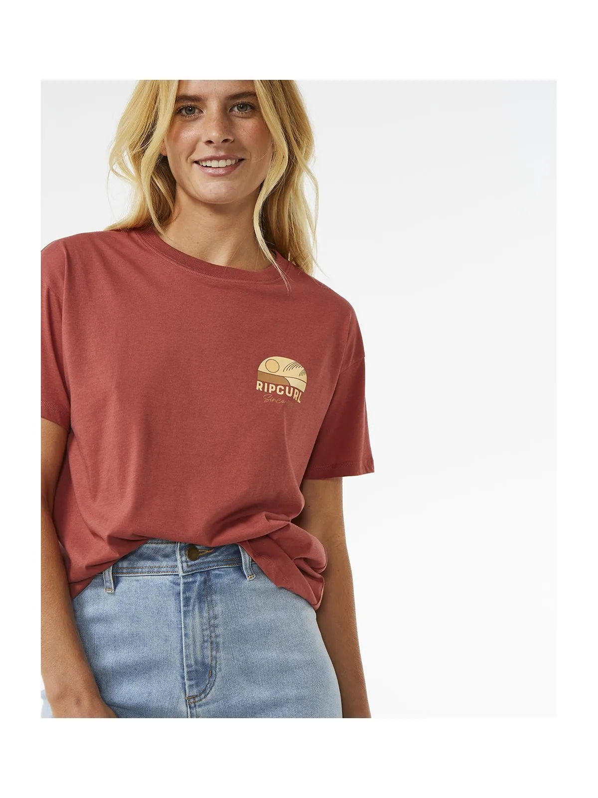 Koszulka RIP CURL Line Up Relaxed Tee czerwony