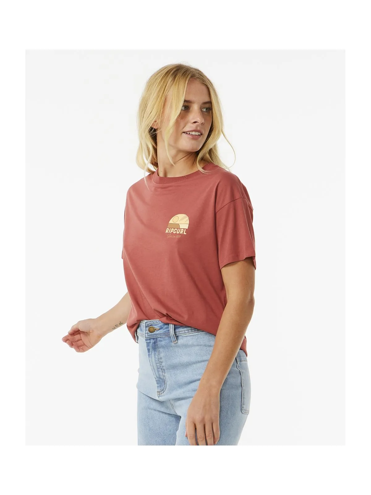 Koszulka RIP CURL Line Up Relaxed Tee czerwony