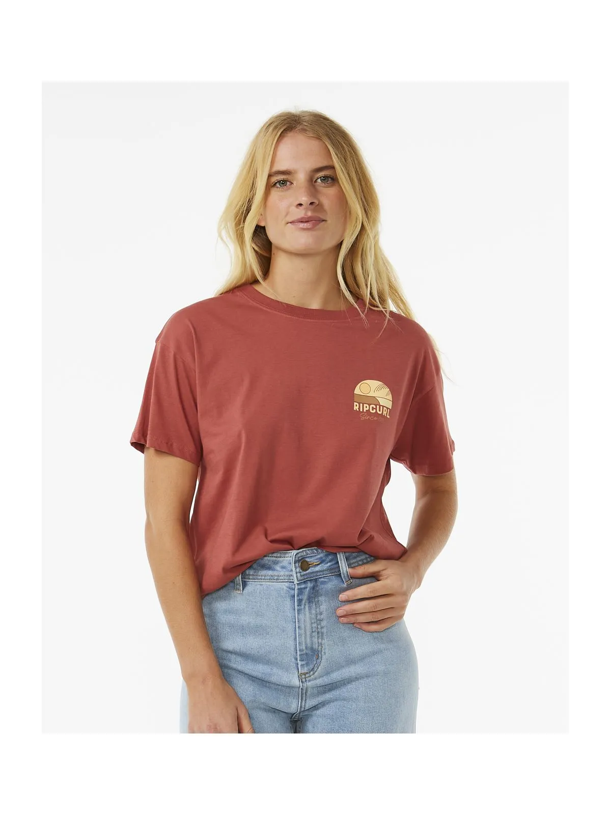 Koszulka RIP CURL Line Up Relaxed Tee czerwony