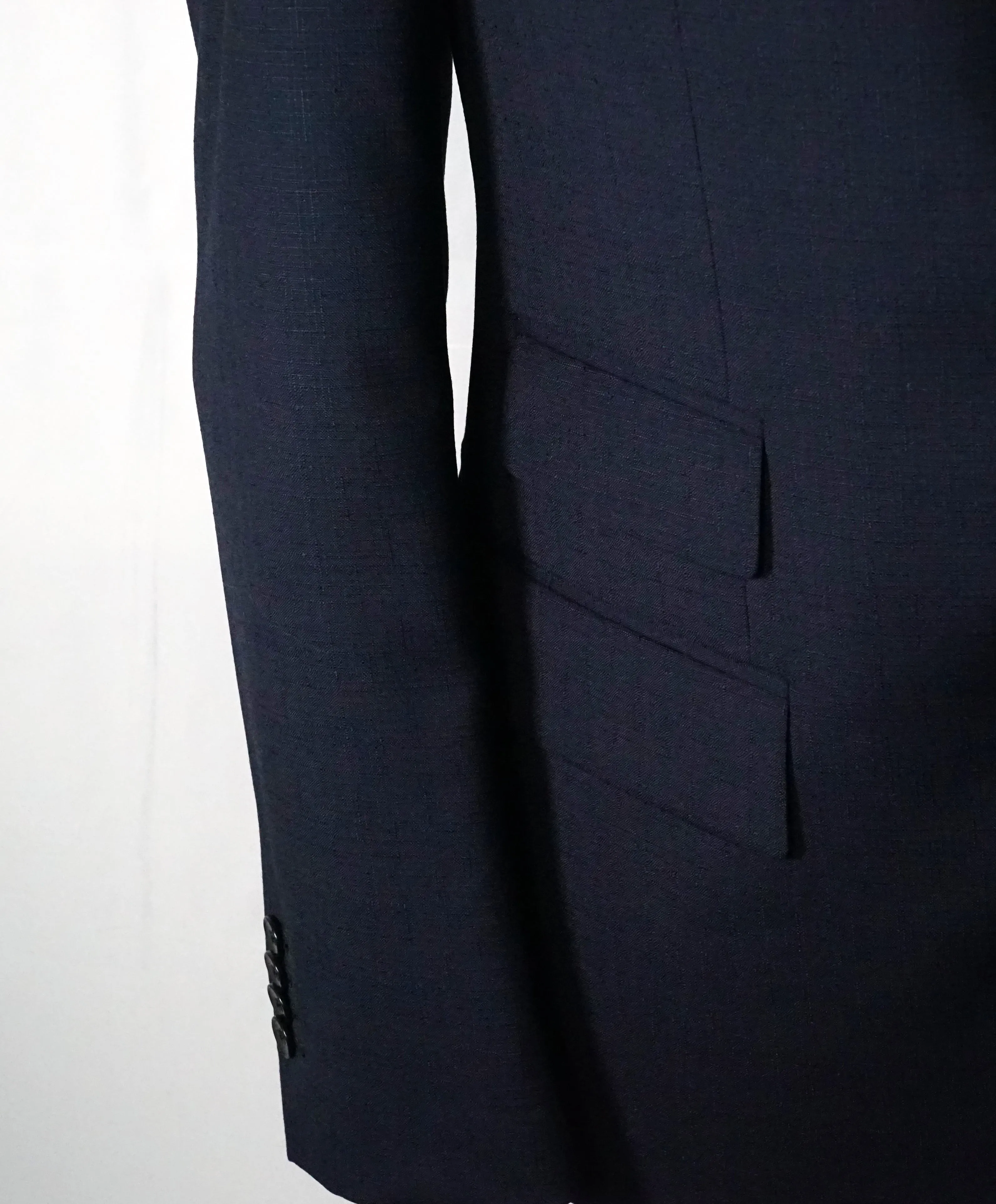 L.B.M. 1911 -LUIGI BIANCHI MANTOVA Blue Wide Peak Lapel Semi-Lined Tuxedo- 40R