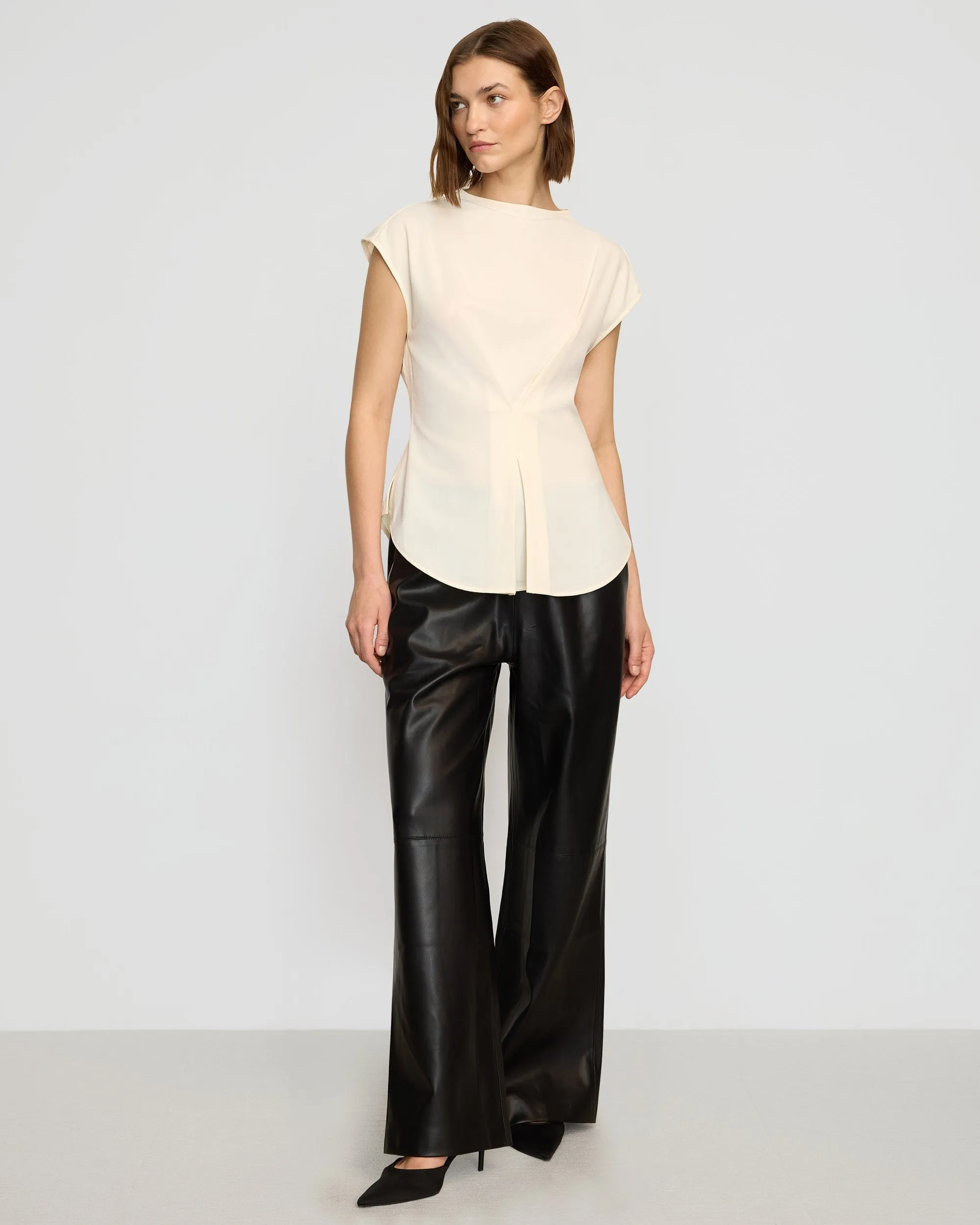 Lianne Drawstring Vegan Leather Pant