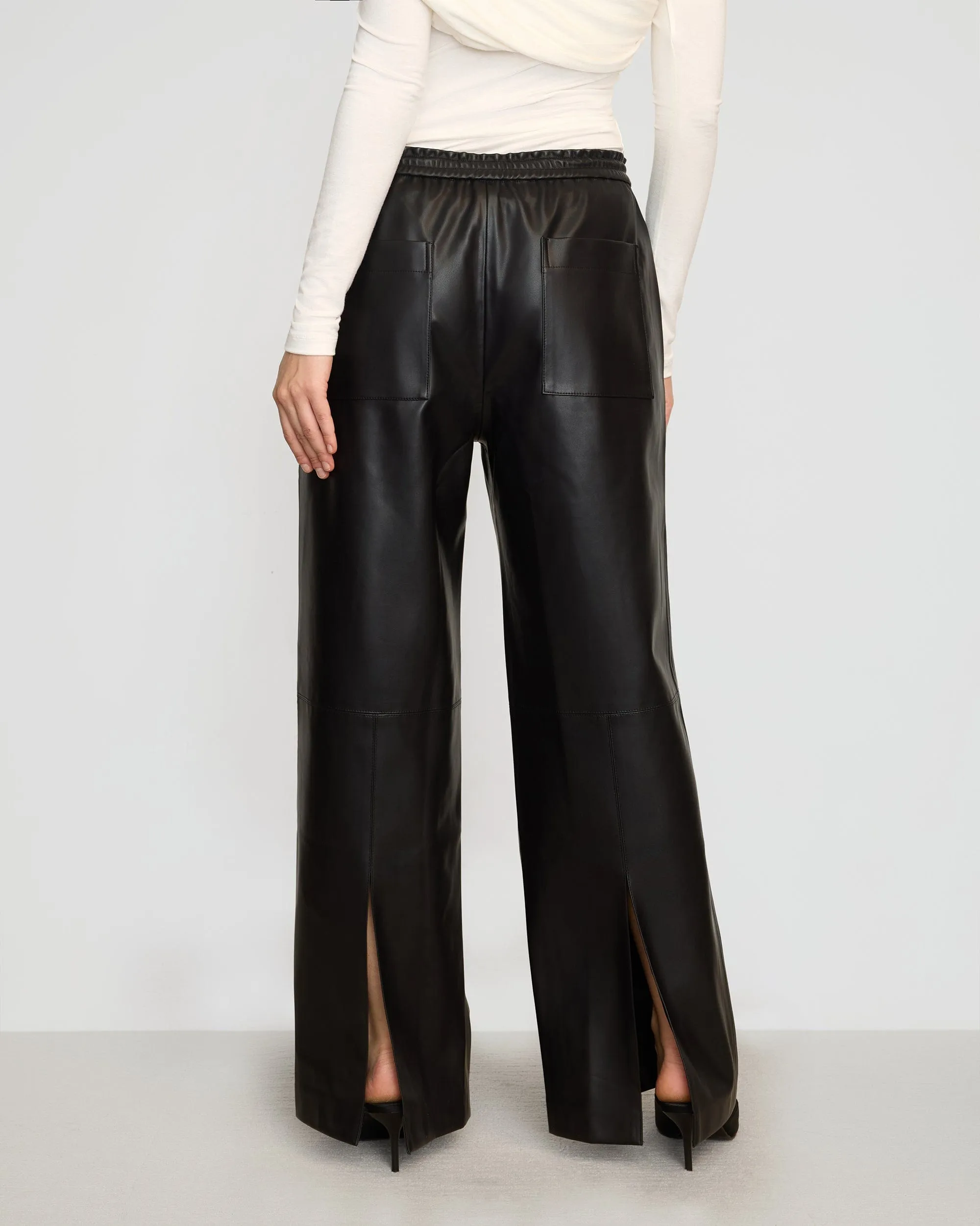 Lianne Drawstring Vegan Leather Pant