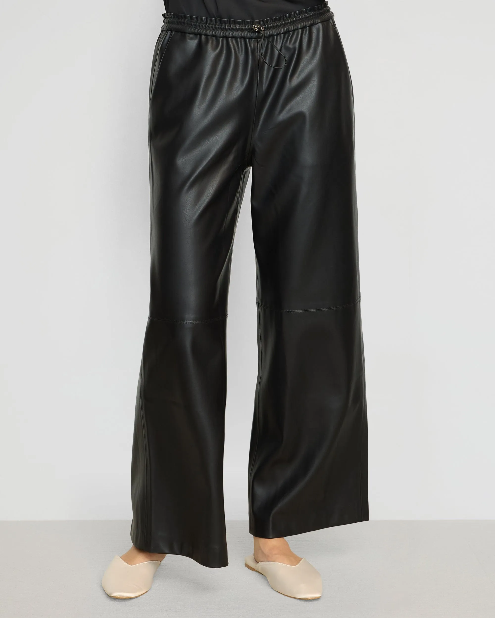 Lianne Drawstring Vegan Leather Pant