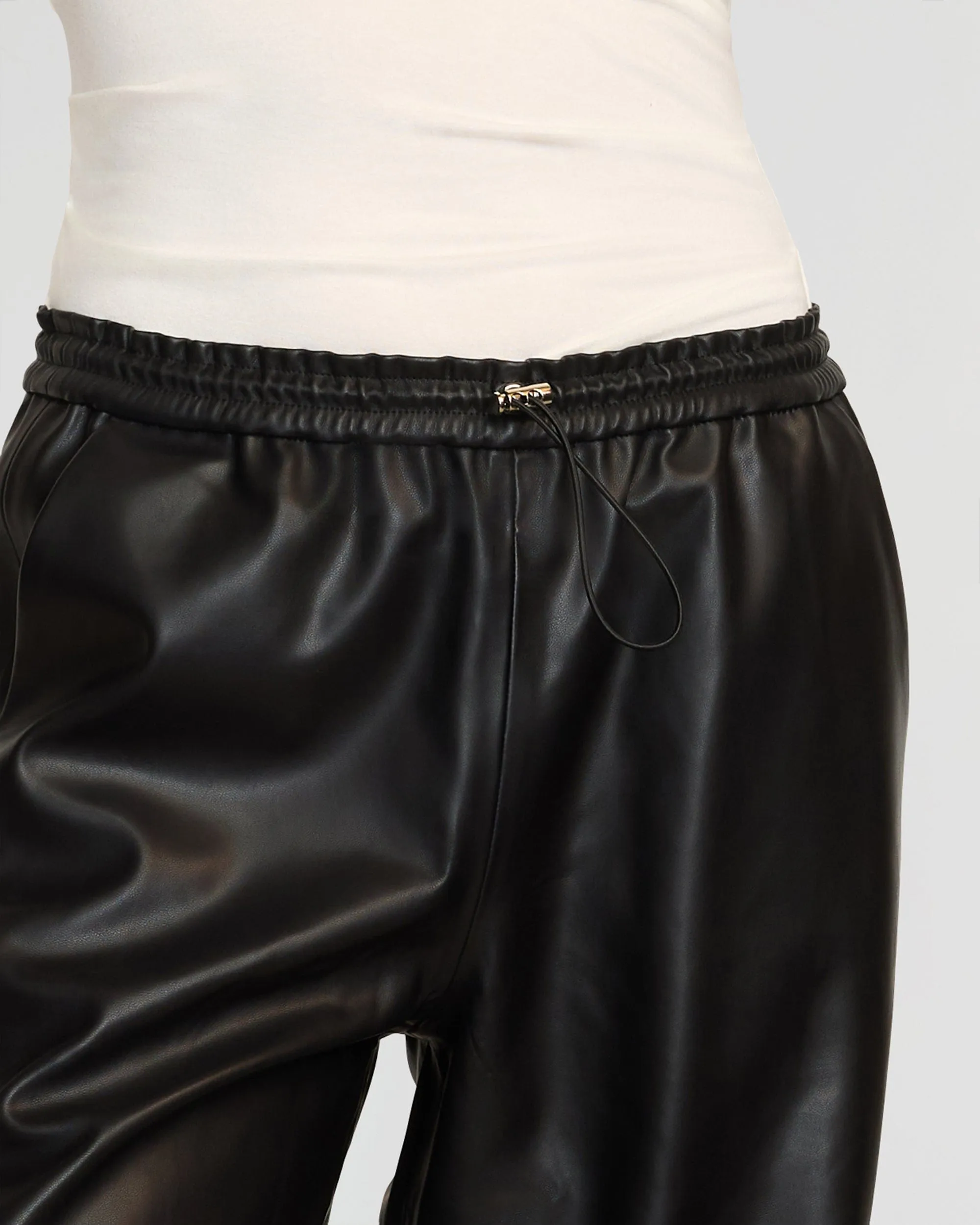Lianne Drawstring Vegan Leather Pant