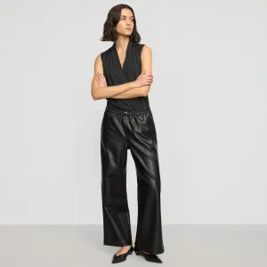 Lianne Drawstring Vegan Leather Pant