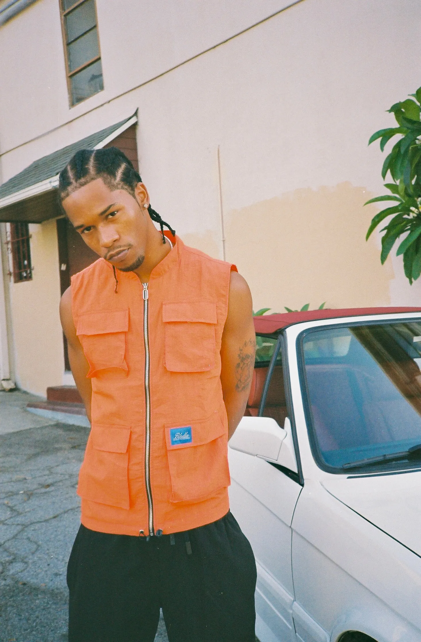 Lite Nylon Cargo Vest - Orange