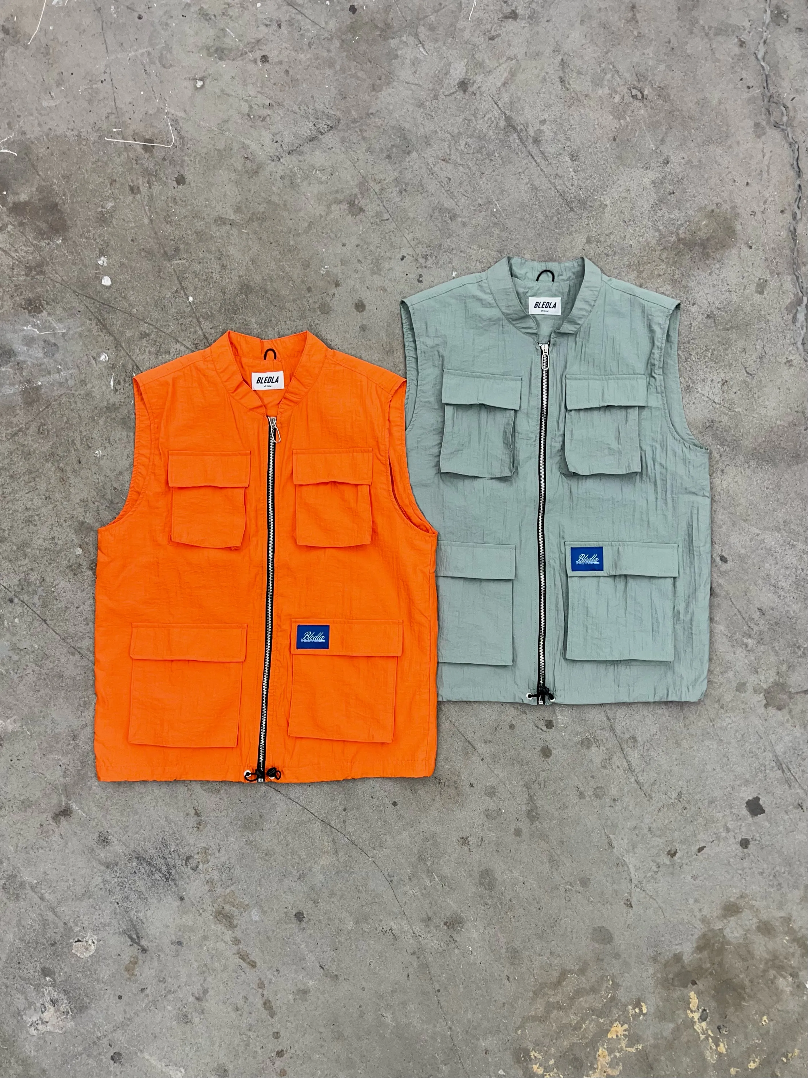 Lite Nylon Cargo Vest - Orange