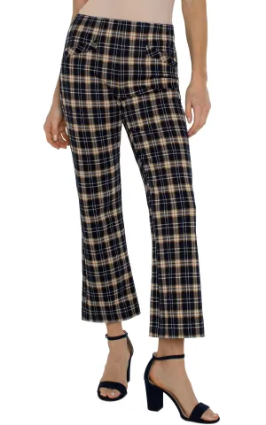 Liverpool Black Cinnamon Tartan Plaid Stella Kick Flare