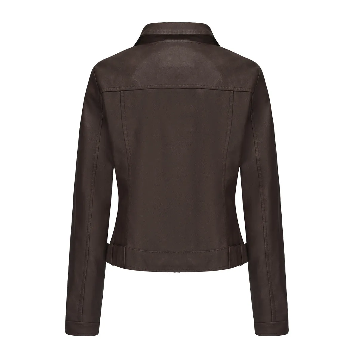 Long Sleeve Single Breasted Thin Leather Jacket