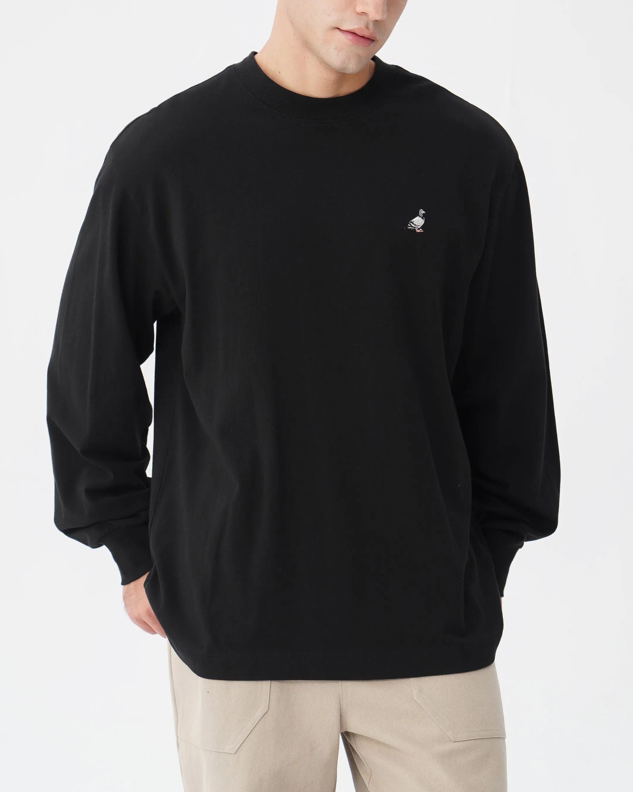 L/S Emb Pigeon Tee