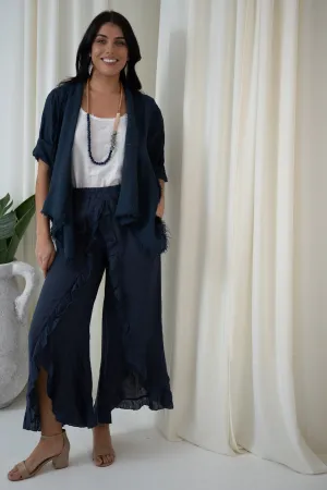 Luisa Cropped Jacket | Navy
