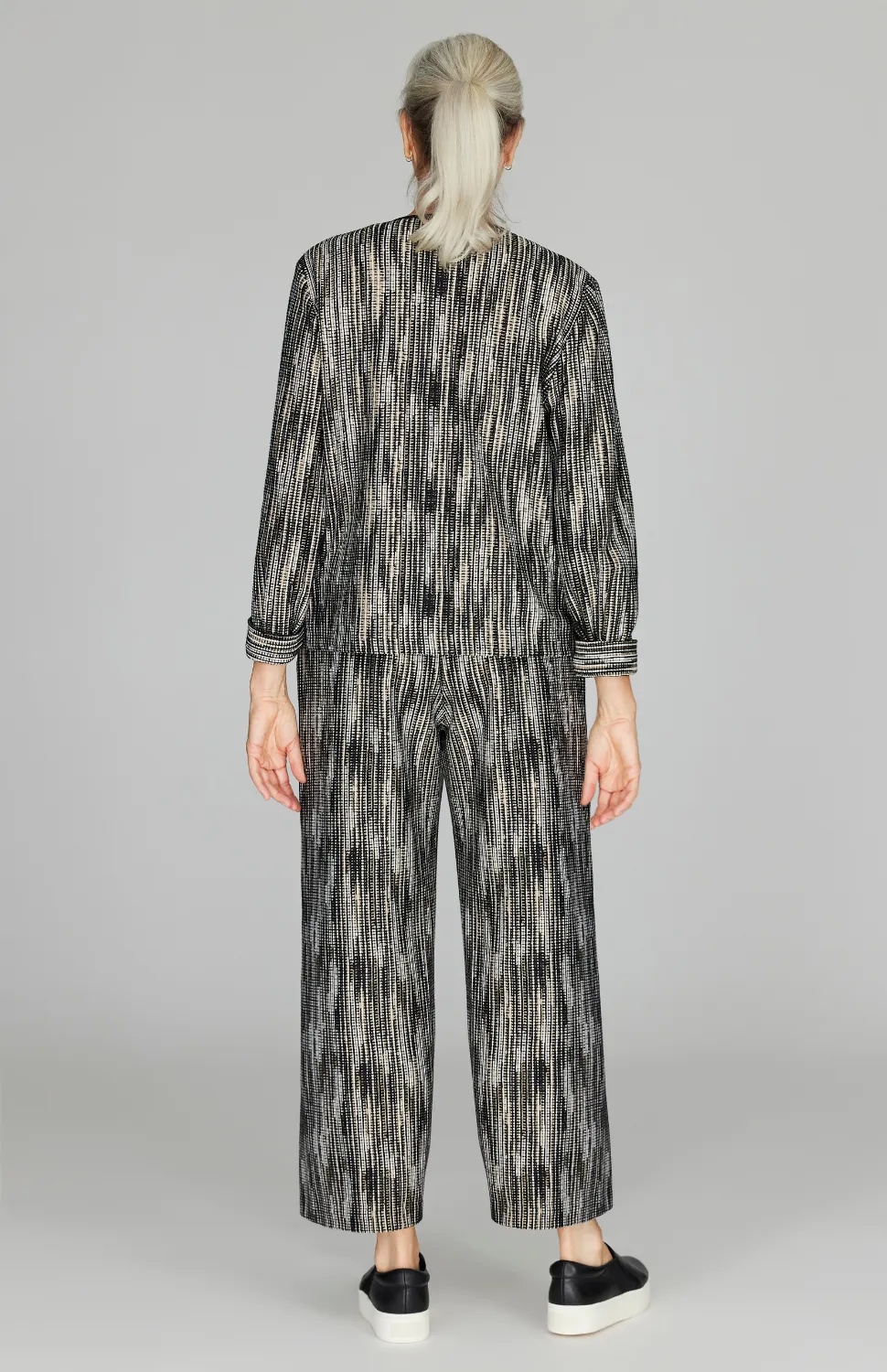 Lurex Knit Tweed Short Jacket w/ Bias Trim