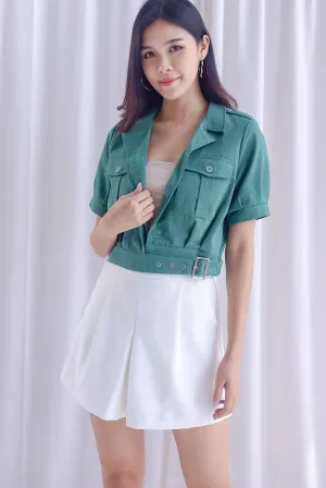 Maven Crop Jacket In Moss Green