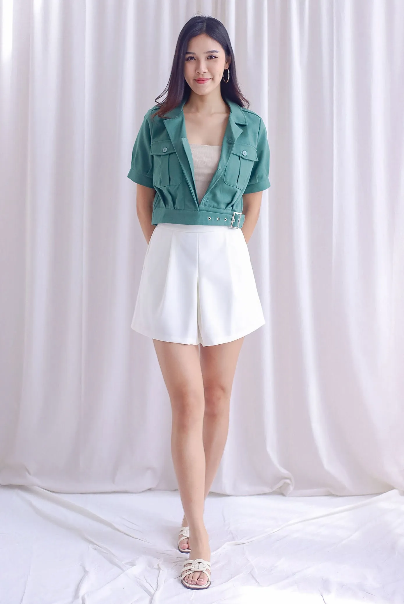 Maven Crop Jacket In Moss Green