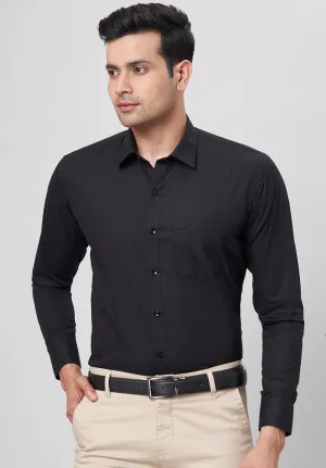 Men Black Slim Fit Full Sleeves Formal Shirt