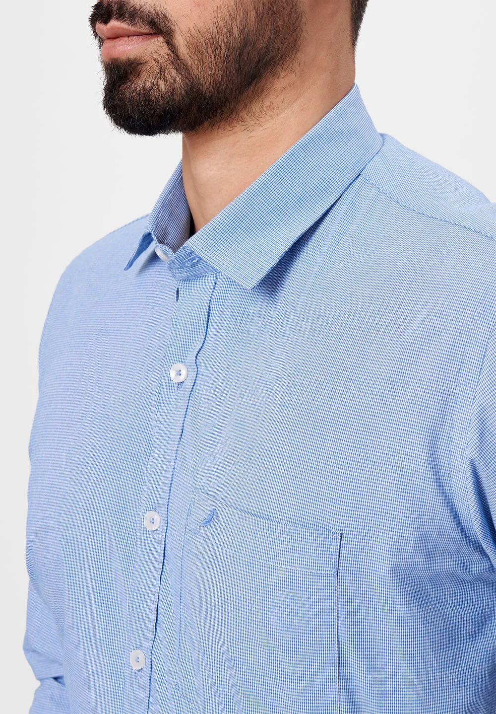 Men Blue Slim Fit Full Sleeves Formal Shirt