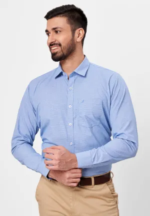 Men Blue Slim Fit Full Sleeves Formal Shirt