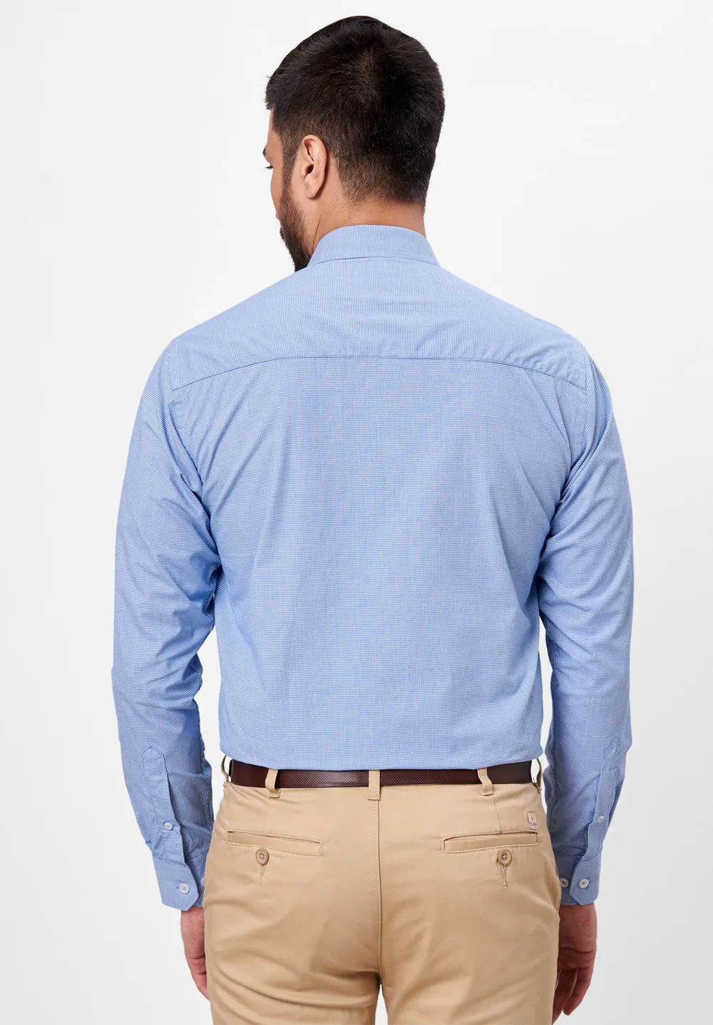 Men Blue Slim Fit Full Sleeves Formal Shirt