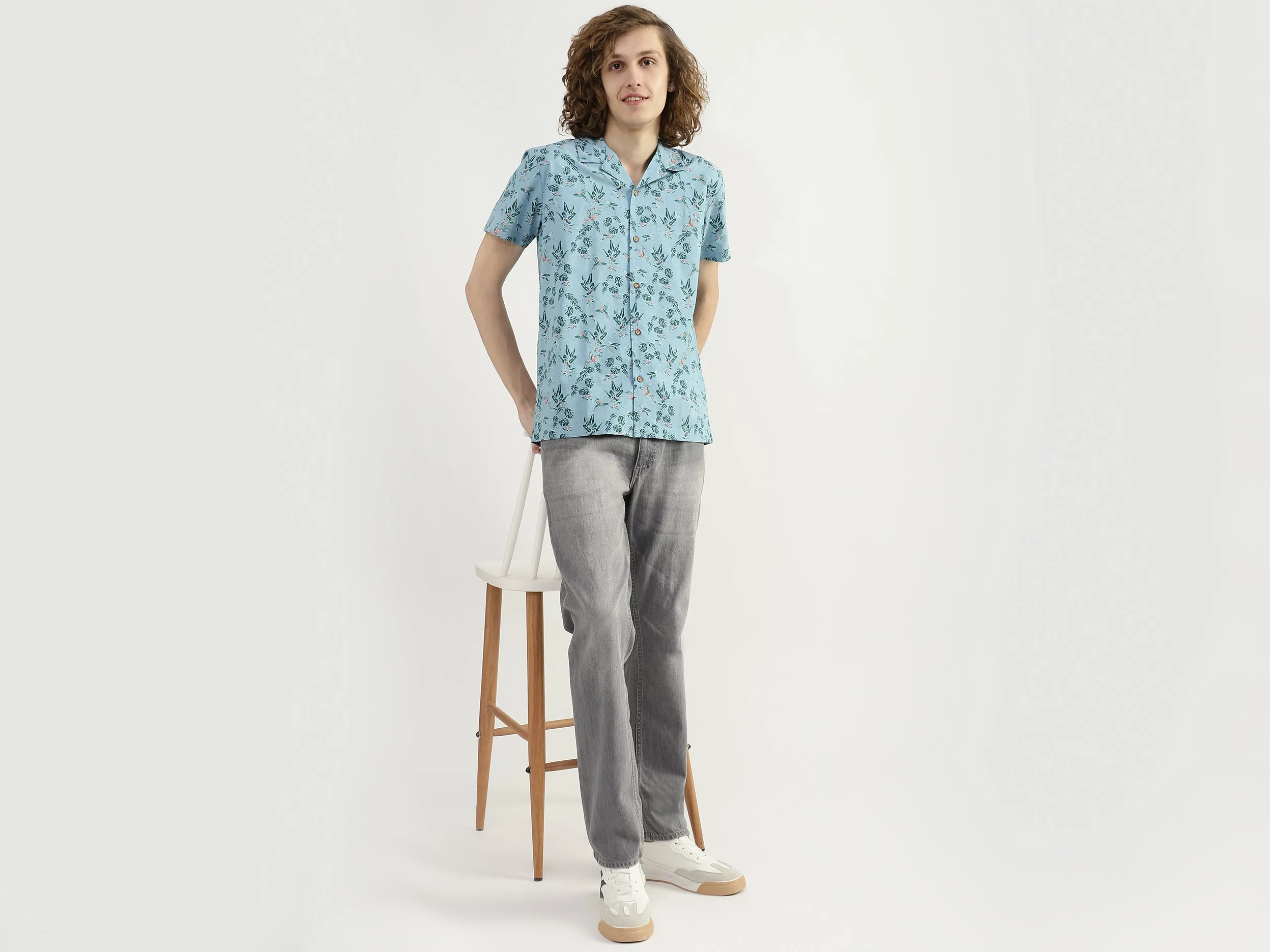 Men Printed Resort Collar Shirt