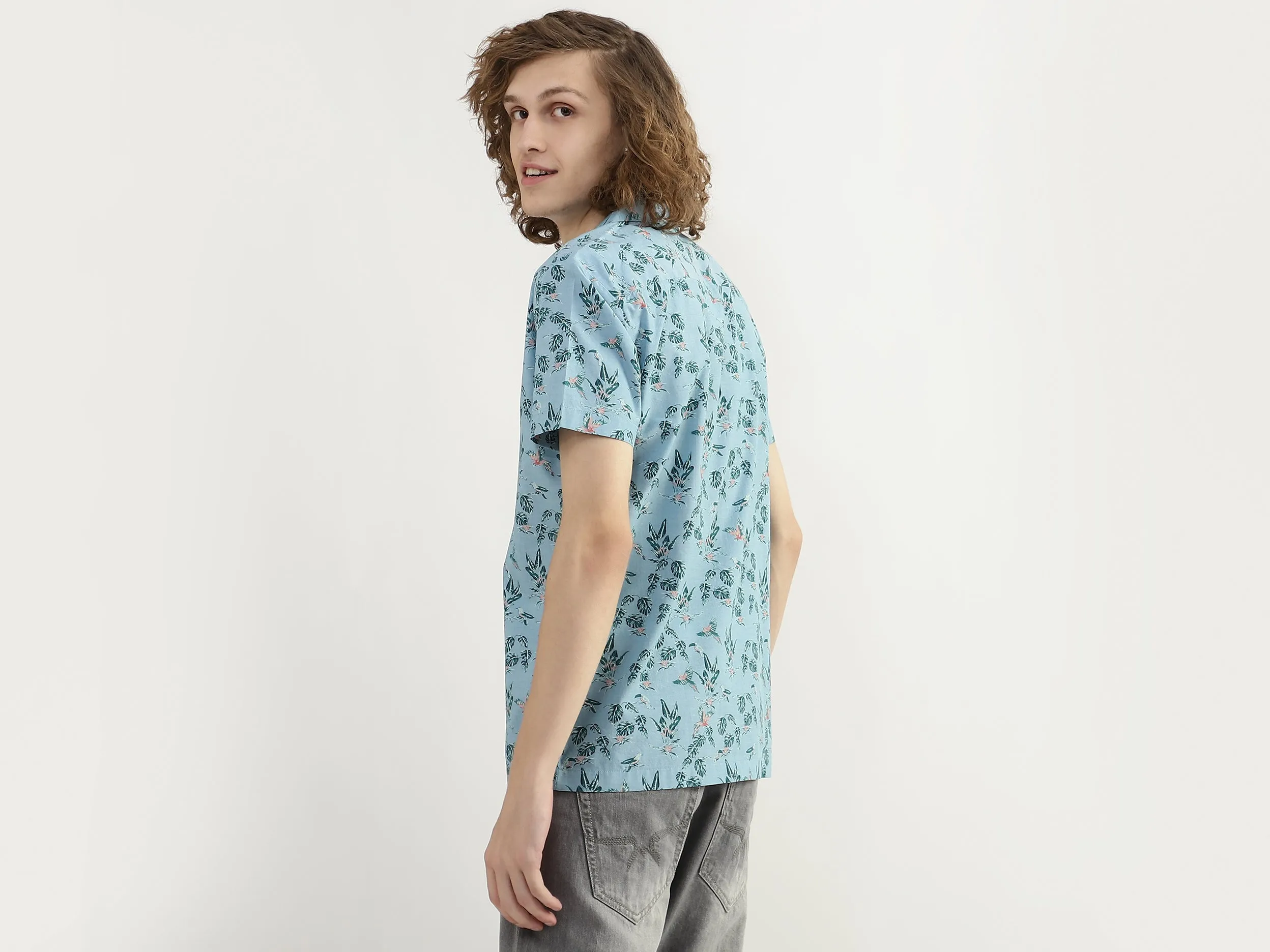 Men Printed Resort Collar Shirt