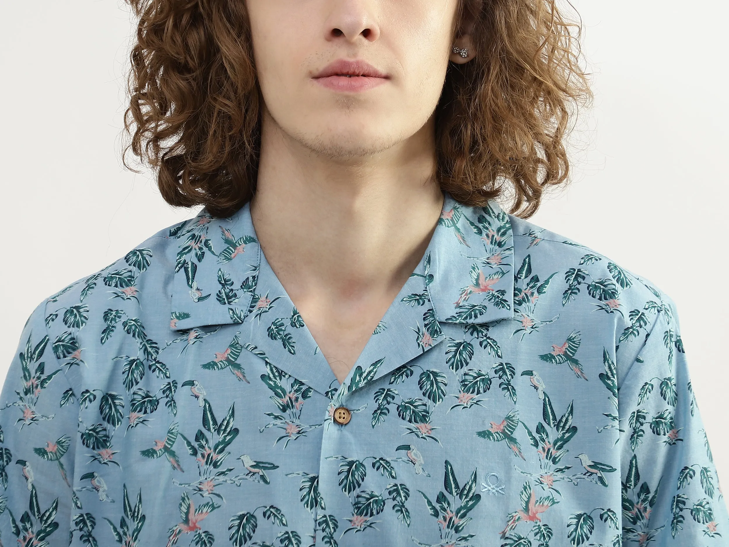 Men Printed Resort Collar Shirt