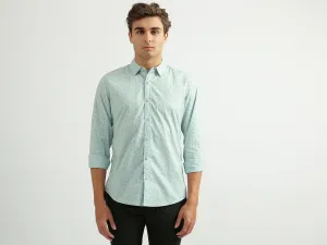 Men Printed Spread Collar Shirt