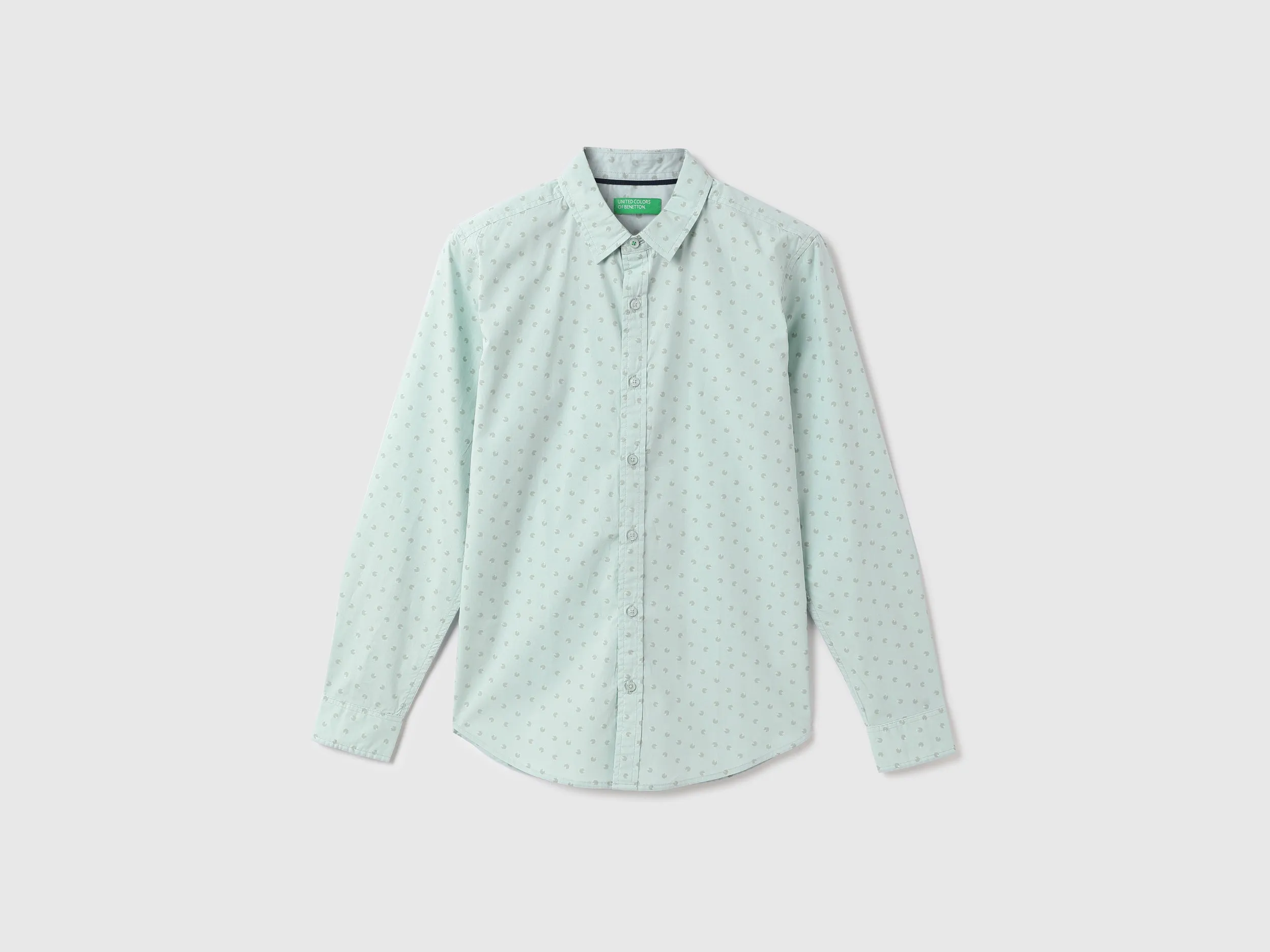 Men Printed Spread Collar Shirt