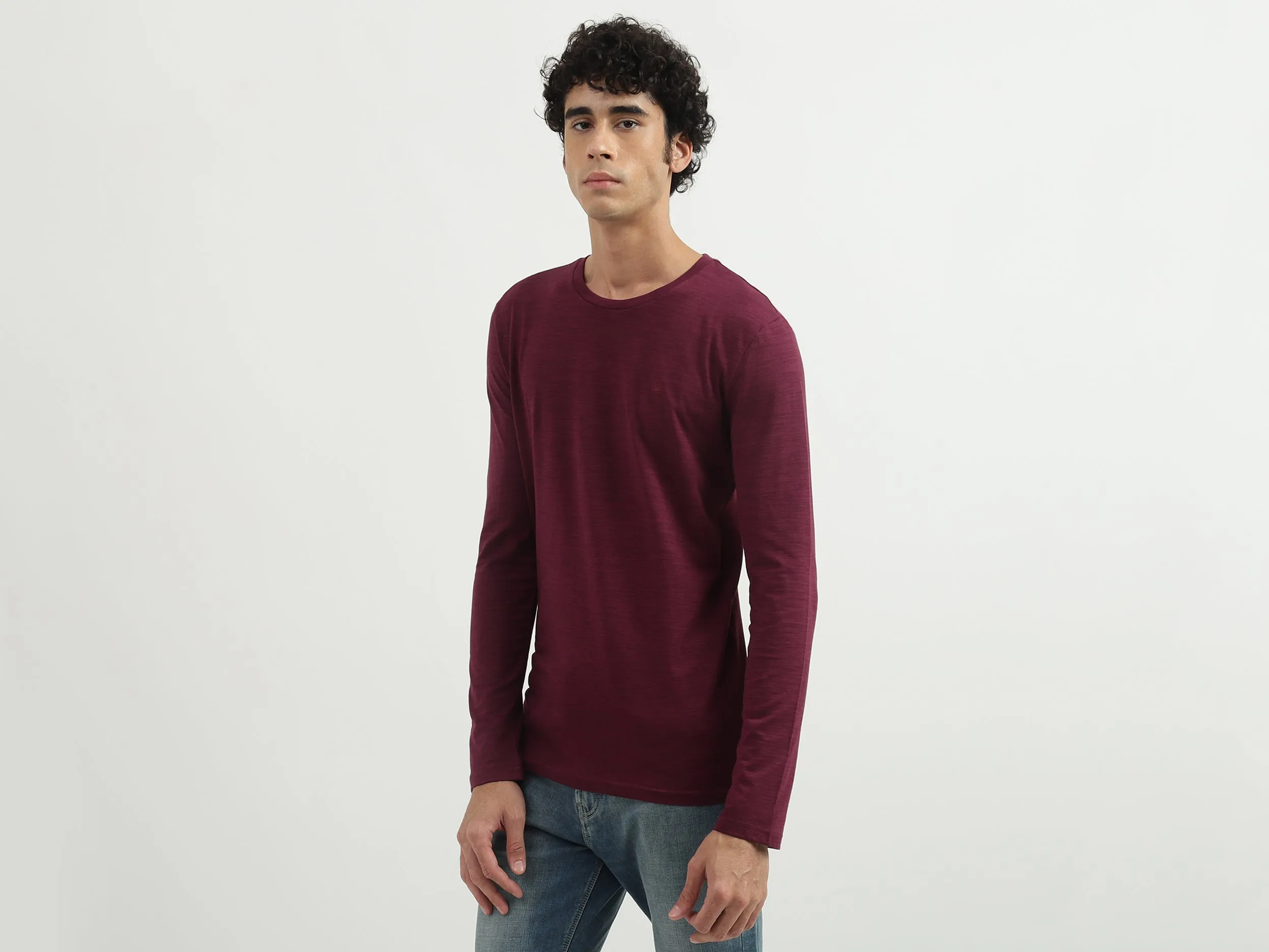 Men Textured Round Neck T-shirt