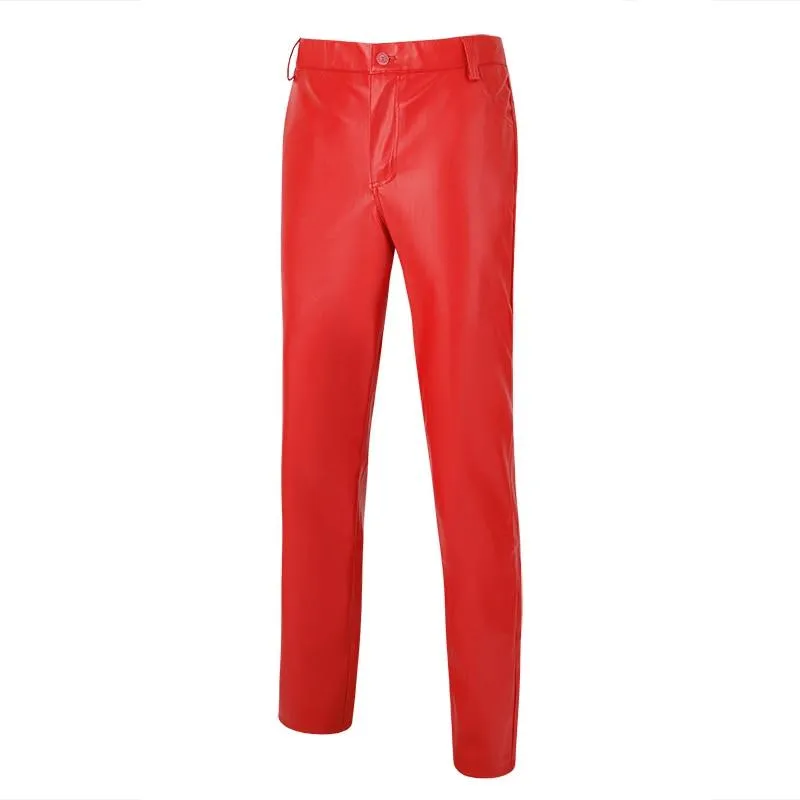 Men's Fashionable Skinny Fit Leather Pants