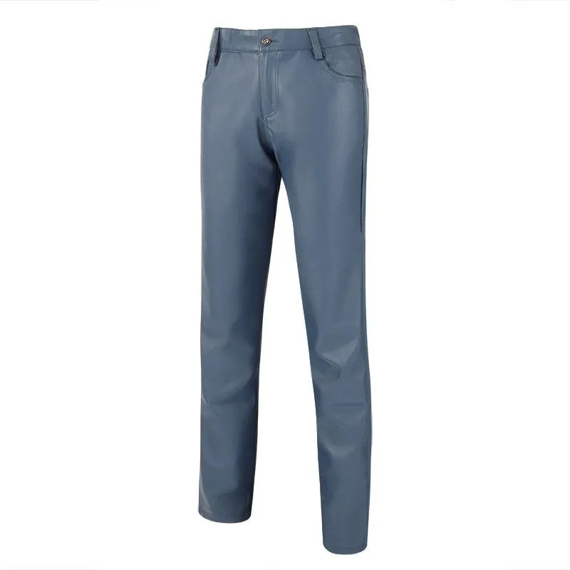 Men's Fashionable Skinny Fit Leather Pants