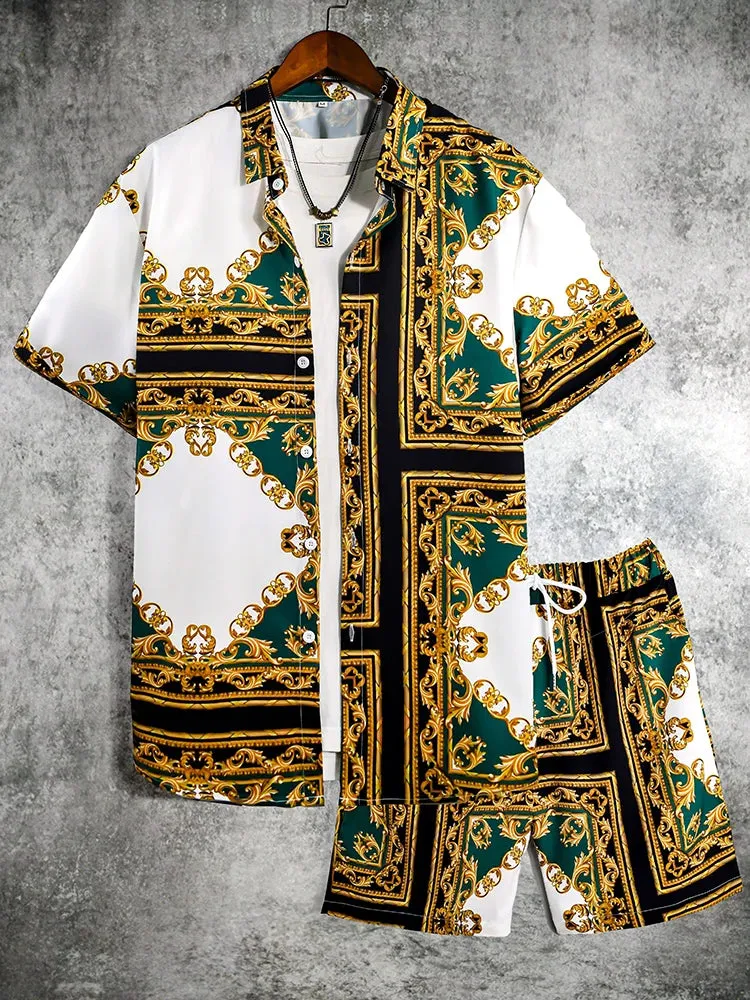 Men's Hawaiian Shirt & Shorts Set