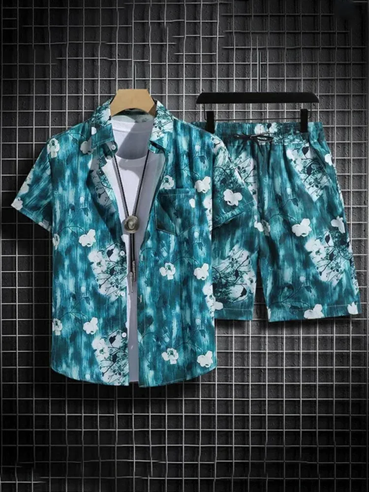 Men's Hawaiian Shirt & Shorts Set