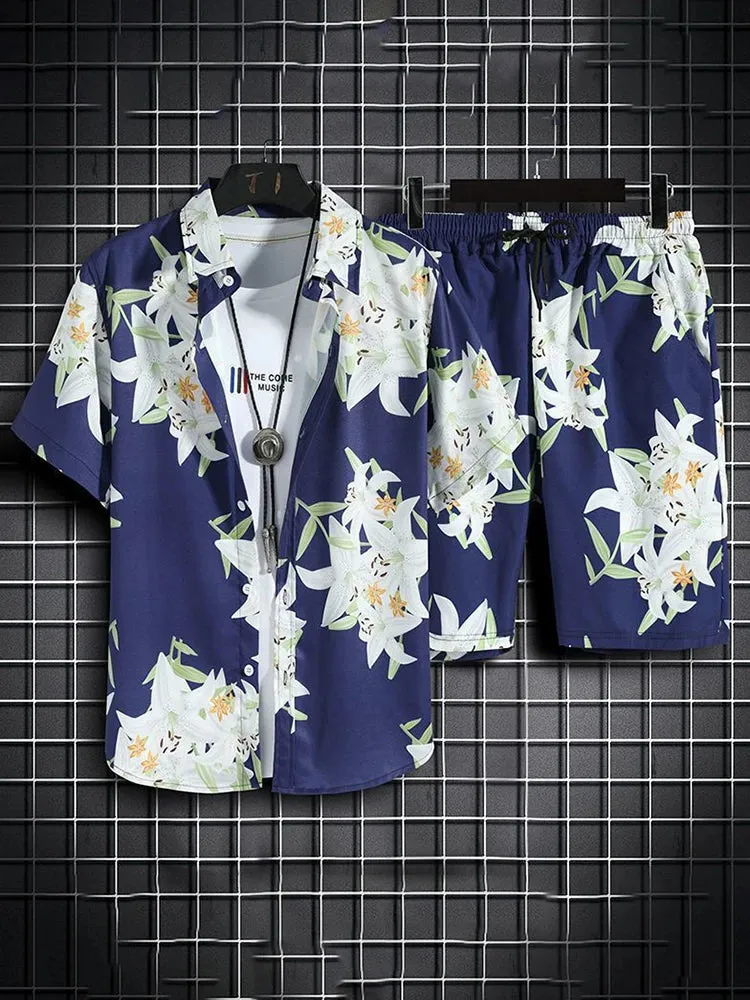 Men's Hawaiian Shirt & Shorts Set