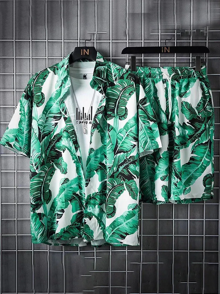 Men's Hawaiian Shirt & Shorts Set