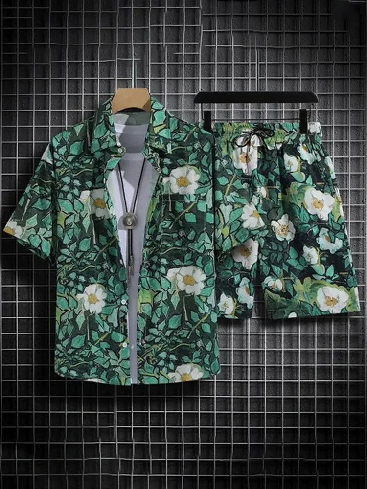 Men's Hawaiian Shirt & Shorts Set