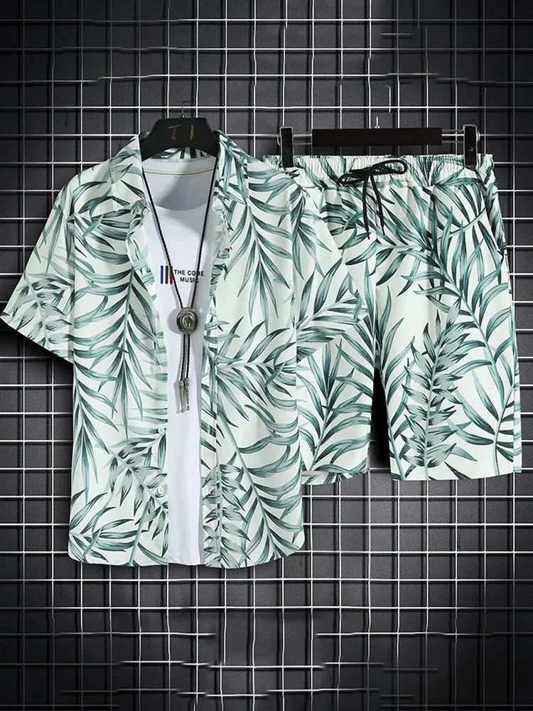 Men's Hawaiian Shirt & Shorts Set
