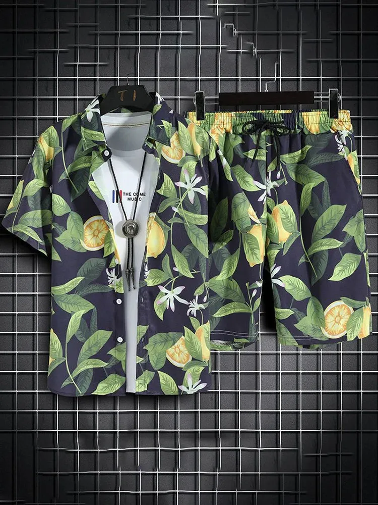 Men's Hawaiian Shirt & Shorts Set