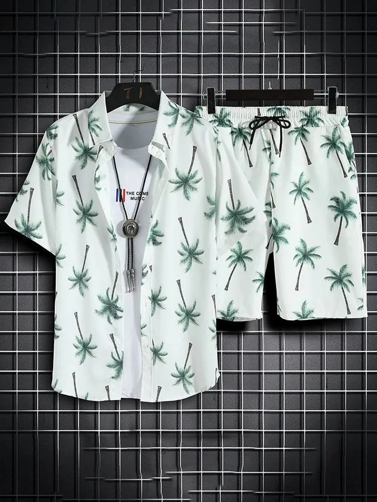 Men's Hawaiian Shirt & Shorts Set