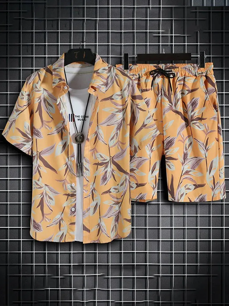 Men's Hawaiian Shirt & Shorts Set