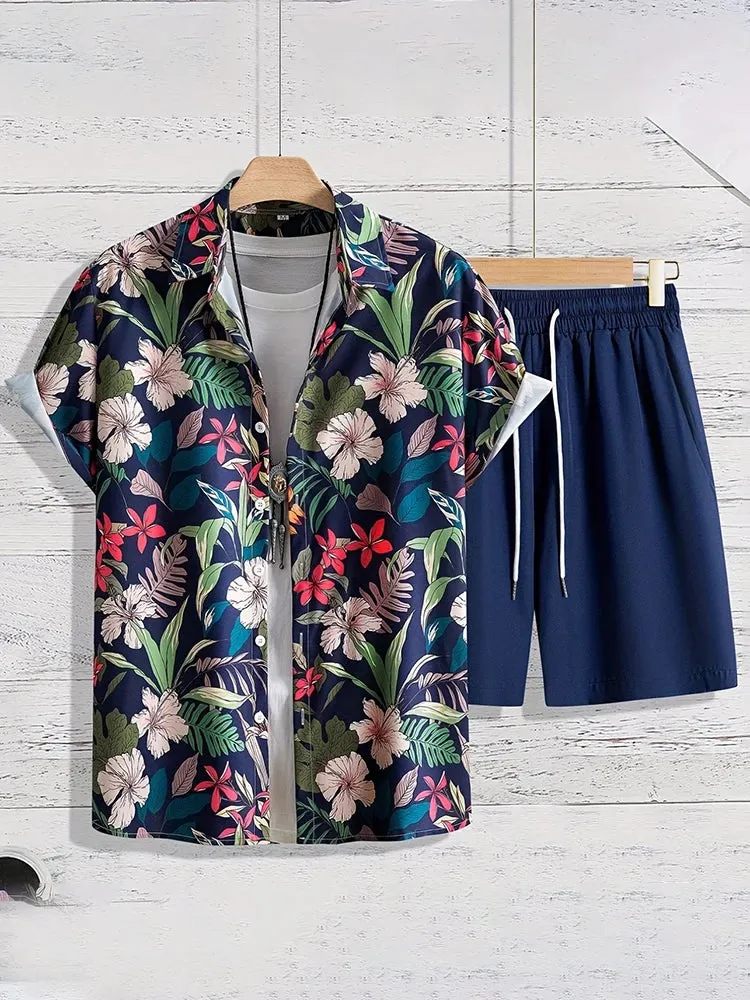 Men's Hawaiian Shirt & Shorts Set