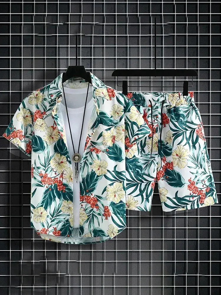 Men's Hawaiian Shirt & Shorts Set