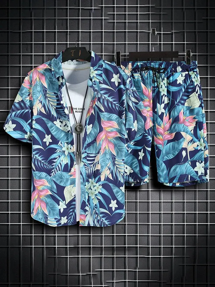 Men's Hawaiian Shirt & Shorts Set