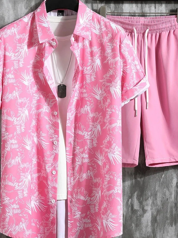 Men's Hawaiian Shirt & Shorts Set