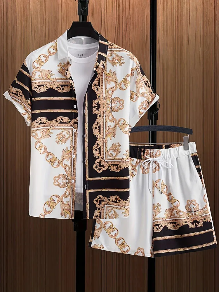 Men's Hawaiian Shirt & Shorts Set