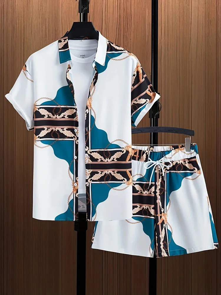 Men's Hawaiian Shirt & Shorts Set