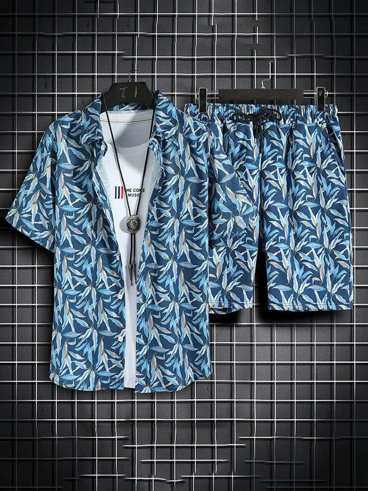 Men's Hawaiian Shirt & Shorts Set