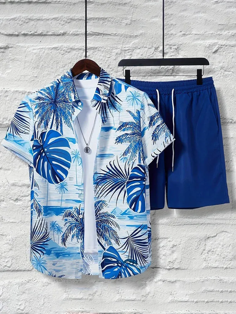 Men's Hawaiian Shirt & Shorts Set