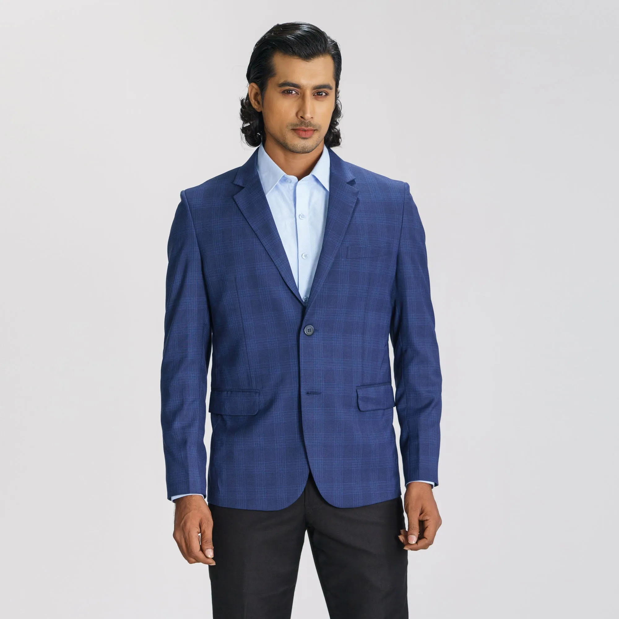 Mens Navy Blue Slim Fit Blazer